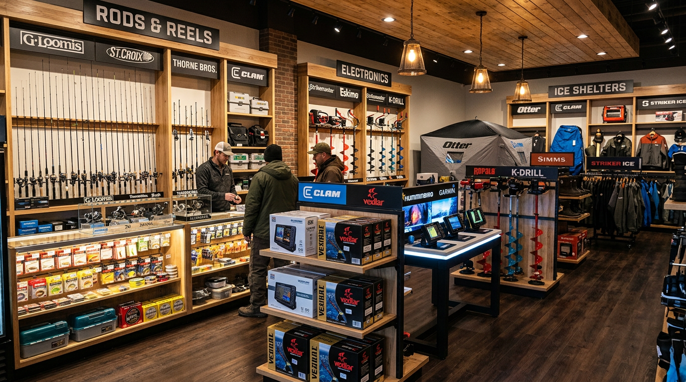 IceFishPro store interior — premium ice fishing gear shop in Tashkent, Uzbekistan