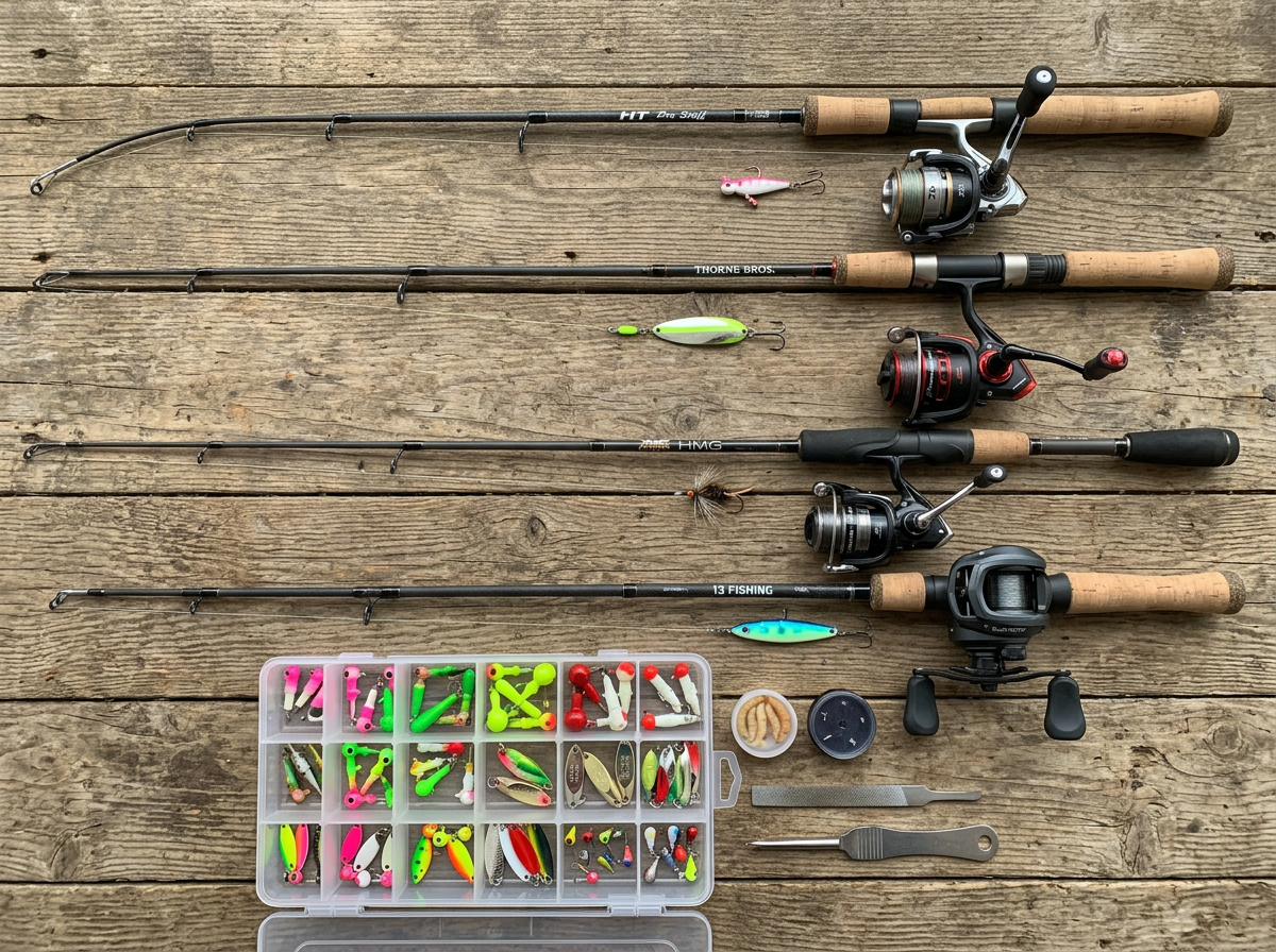 Ice fishing rod selection guide jigging rods tip-up setup